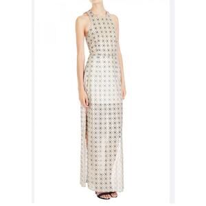 Sass & Bide Happiness Alright Maxi Dress Gold White geometric Sleeveless Gown
